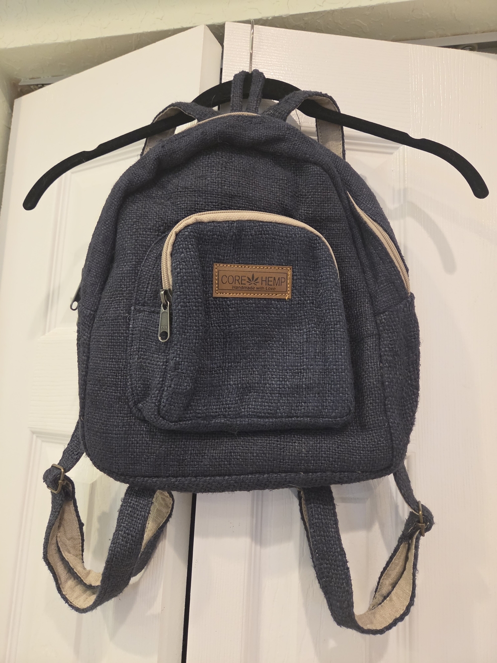 Navy Canvas Mini Backpack - Picture 2 of 4